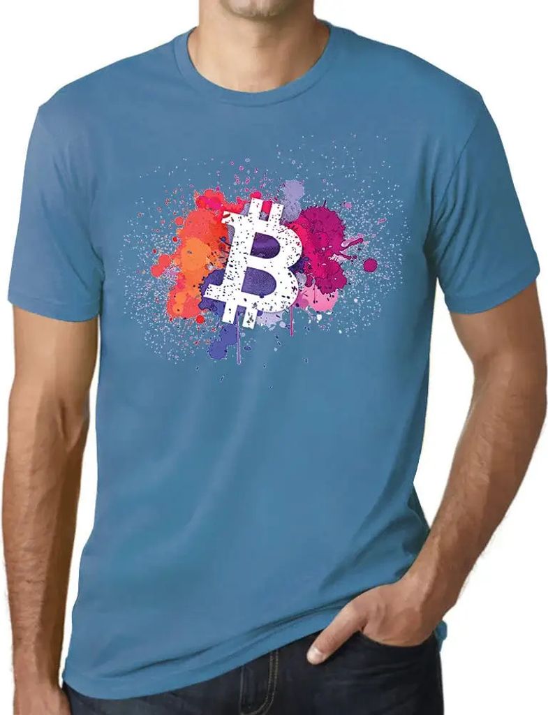 Herren Grafik T-Shirt Bitcoin Art Btc Hodl Crypto Traders Öko-Verantwortlich Vintage Jahrgang Kurzarm Lustige Druck Geburtstag Geschenk Mann