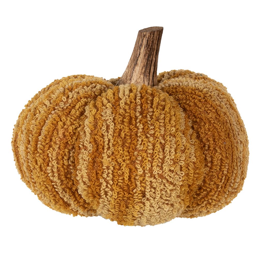 Clayre & Eef Dekoration Kürbis 13 cm Gelb Orange Polyester