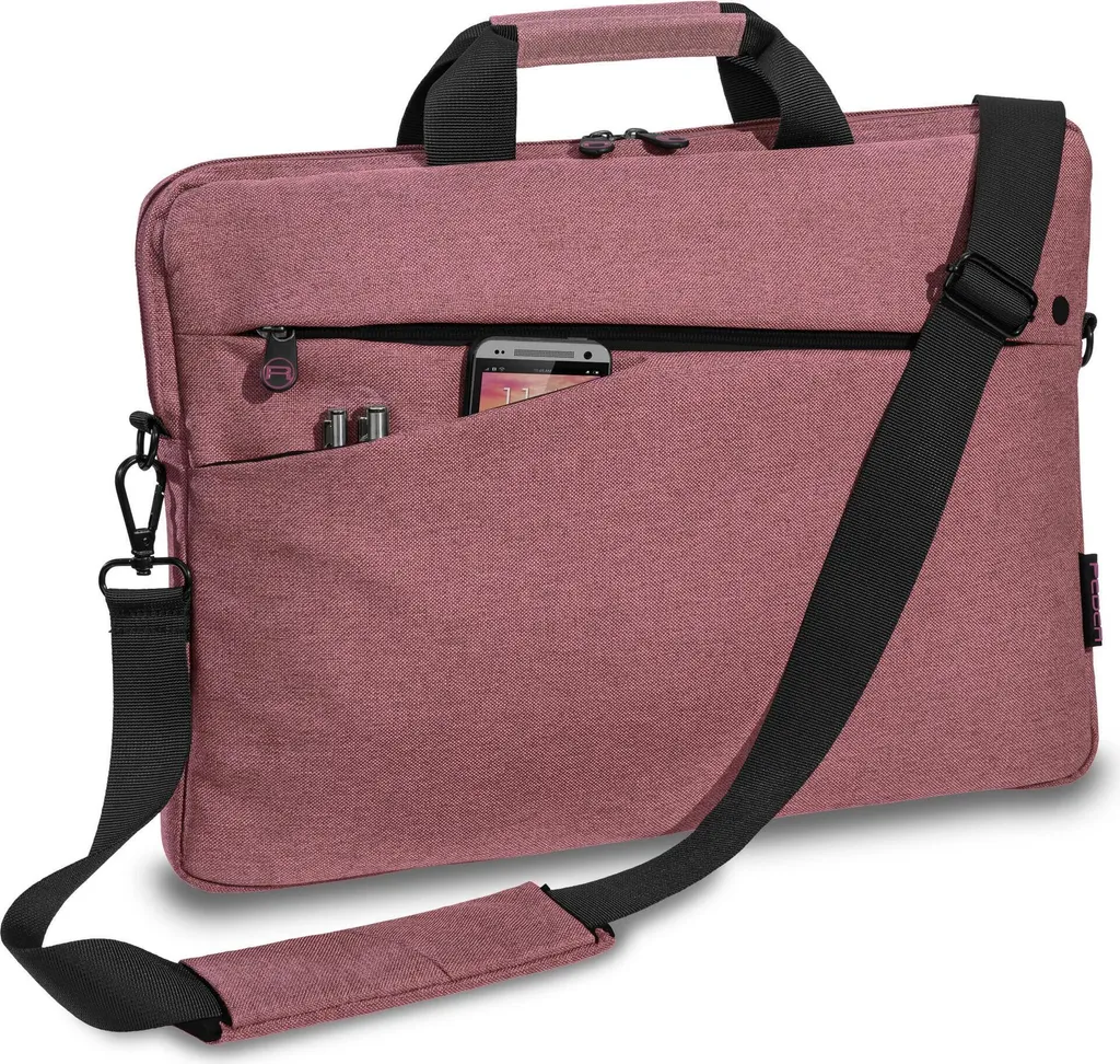 Housse PC 15.6 Pouces Rembourrée avec Bandoulière et Poches Accessoires