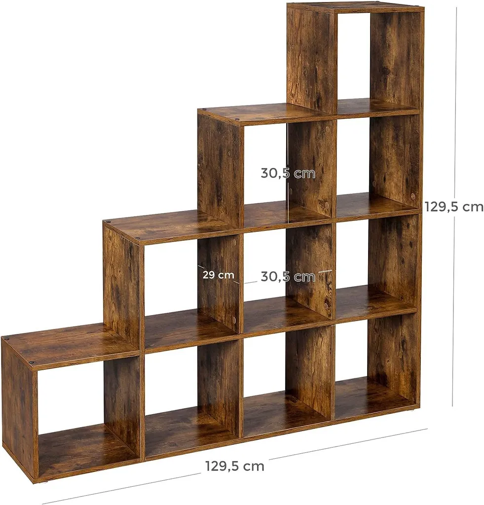 Étagère de rangement anti-encombrement, bibliothèque stable 10 cases - 3