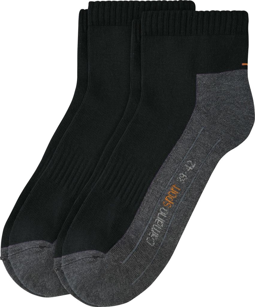 Camano Uni-Sport-Kurzsocken 2 Paar schwarz 39 - 42 Produktbild 