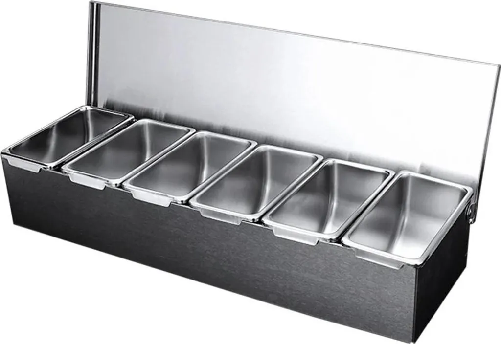 Organizer Cocktail 6 Scomparti Acciaio Inox 304 - Qualità Premium Bar