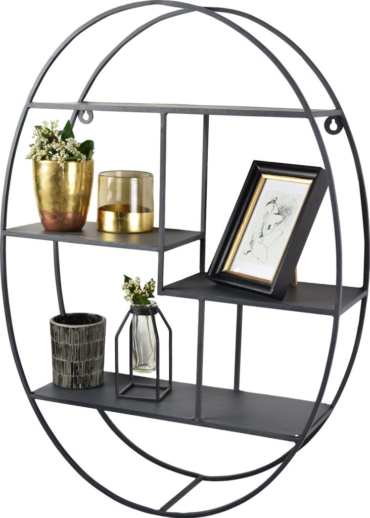 LOFT42 Wally Wandregal oval - Metall - Schwarz - 50x70x15 Produktbild 
