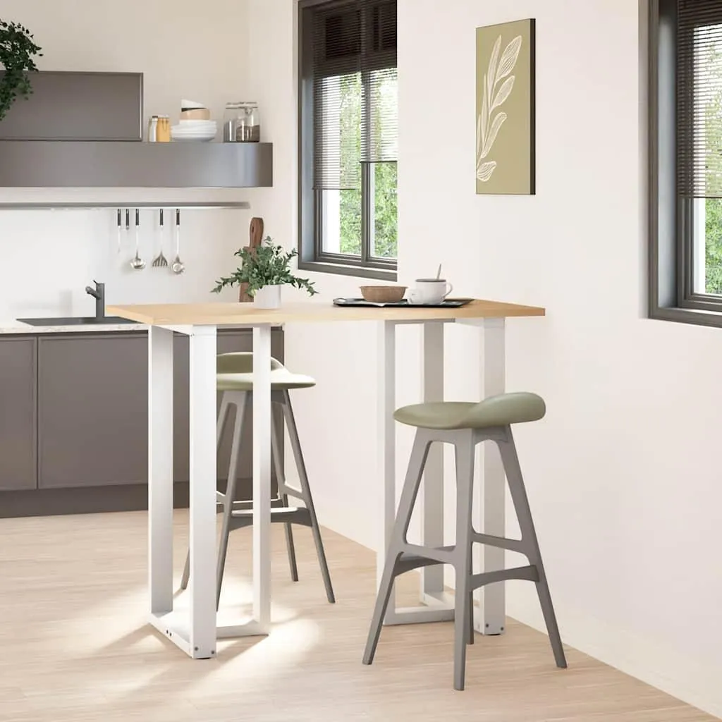 Gambe Tavolo Bar a T vidaXL Bianco 110cm Acciaio | Kit 2 Pezzi Fai-da-Te