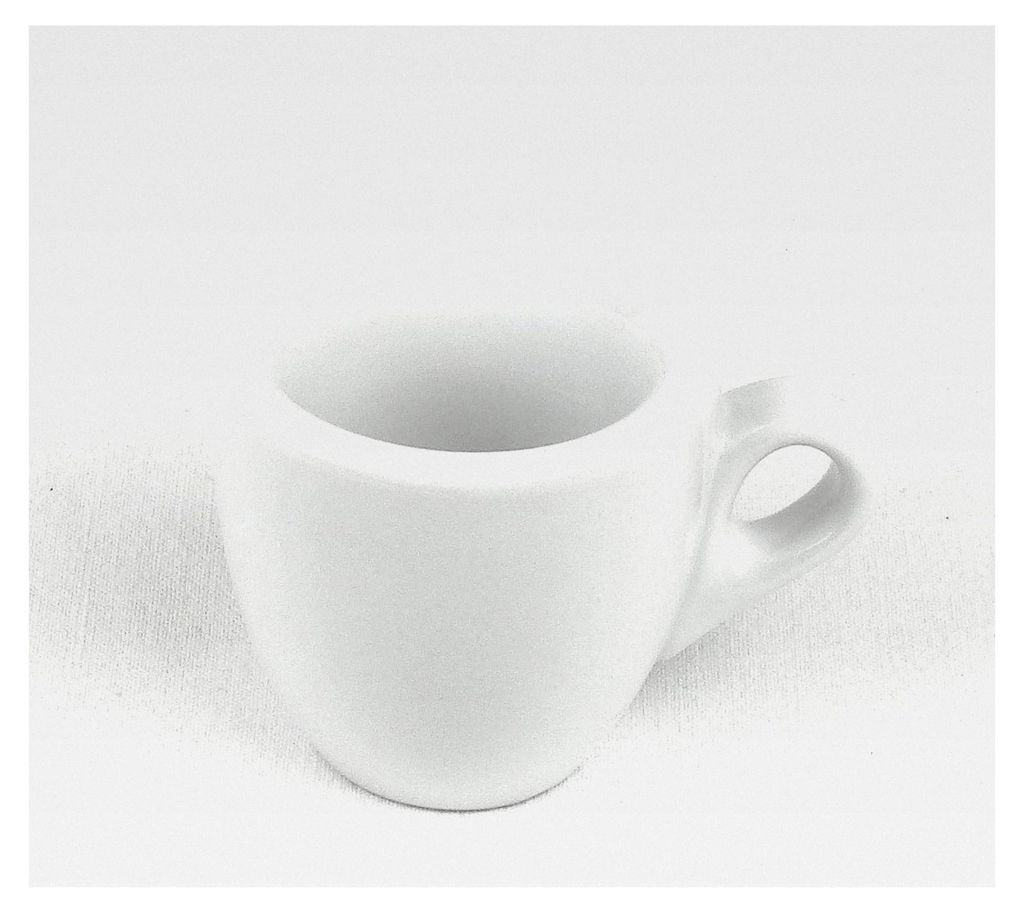 Spezial-Edition: Dickwandige Espressotassen | Tassenwand 10 mm | Füllmenge (Oberkante): 56 ml | weiß | 1 Tasse & 1 Untertasse