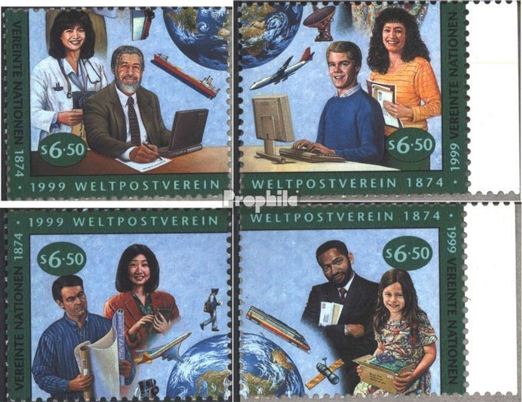 Briefmarken UNO - Wien 1999 Mi 294-297 (kompl.Ausg.) postfrisch UPU
