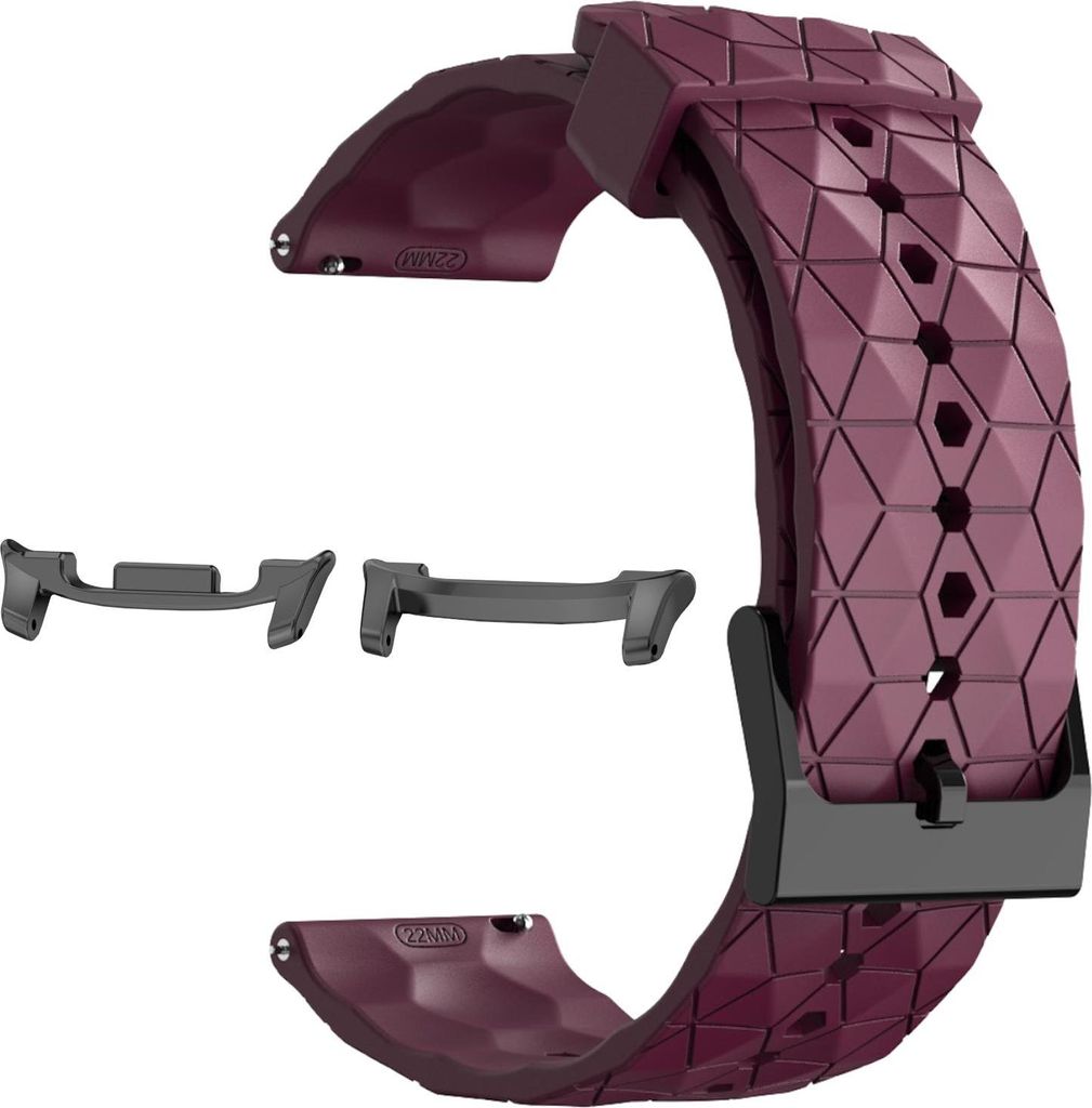 Für Samsung Galaxy Watch 8 / 8 Classic / Ultra 2 Silikon Fußball Design Ersatz Arm Band Weinrot