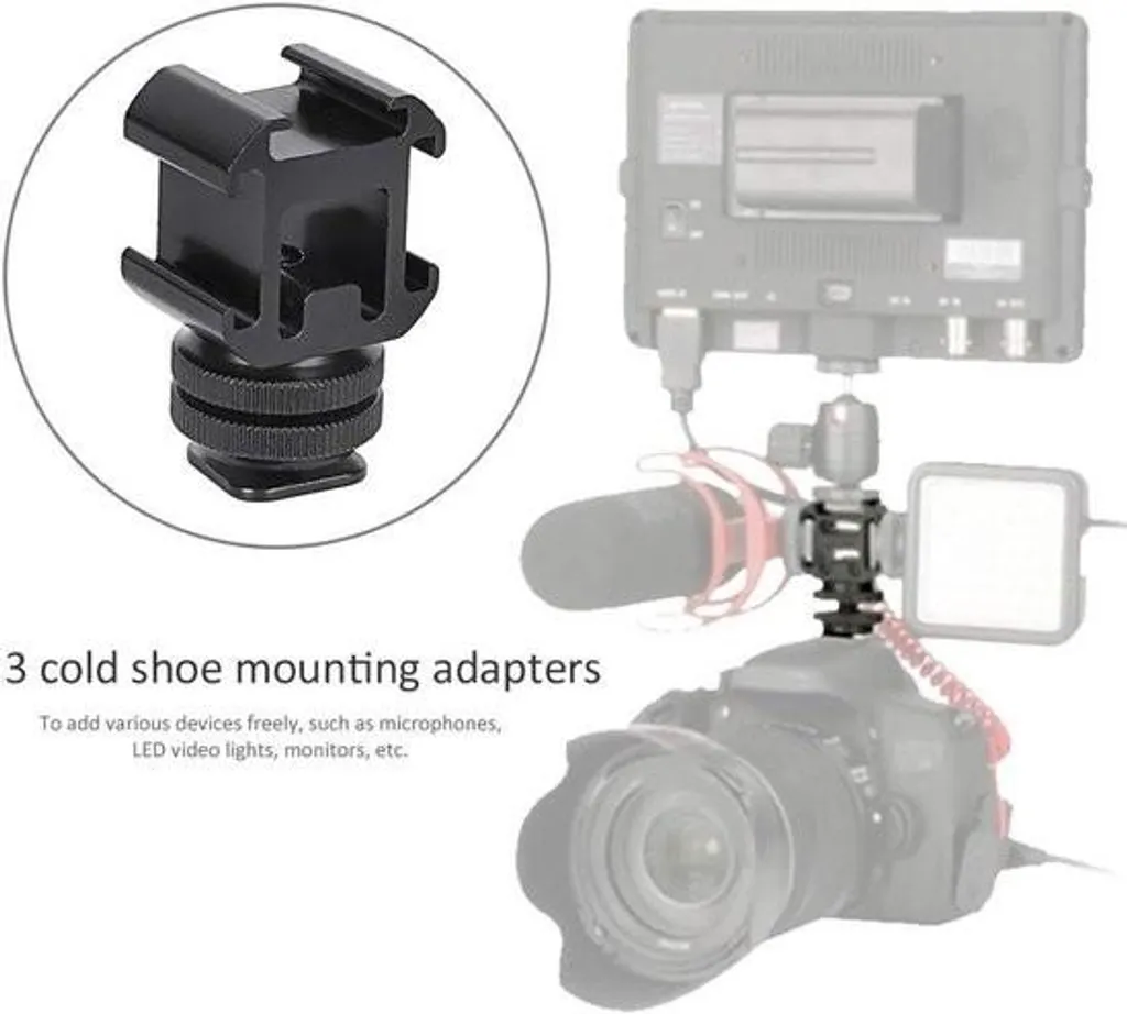 Adaptateur griffe flash 1/4 double filetage mâle pour boîtier photo