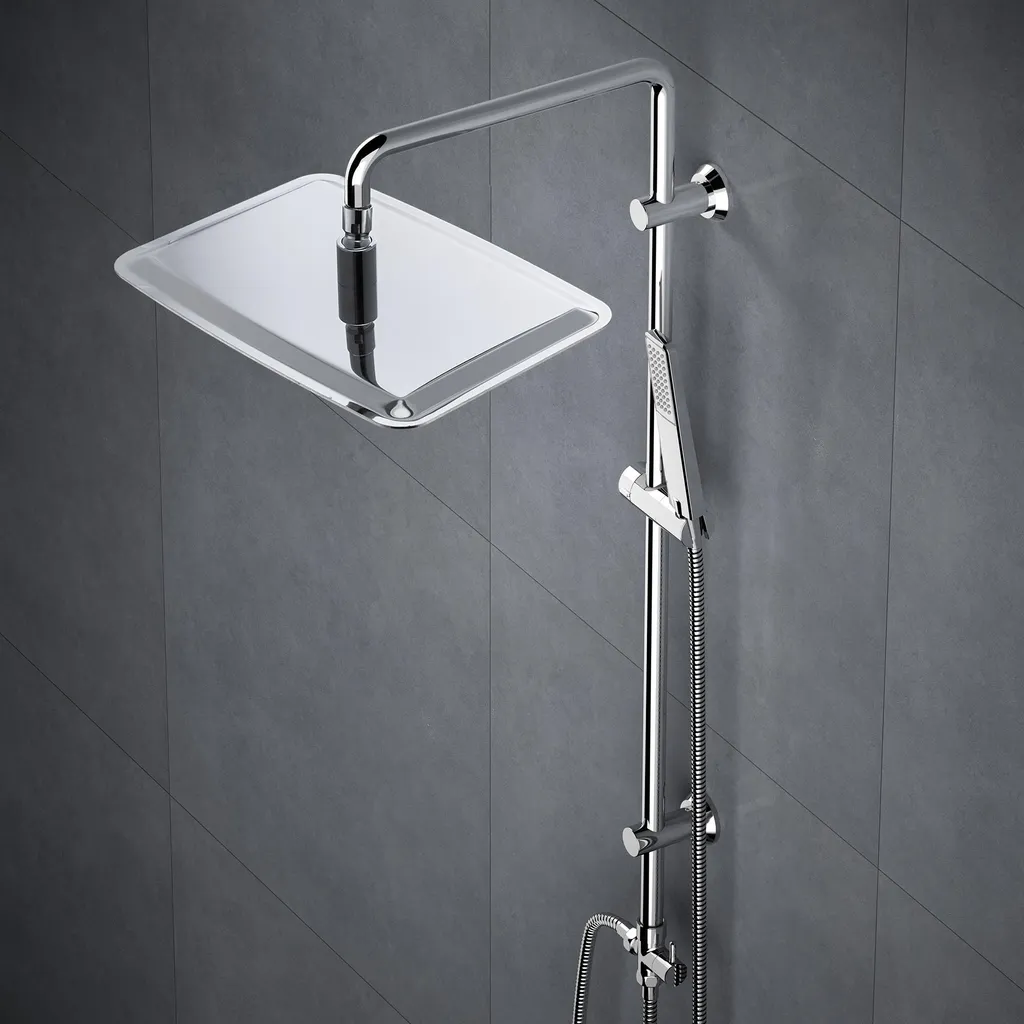 Sistema Doccia JOHO 35x25 Cromo - Colonna in Acciaio Inox di Design