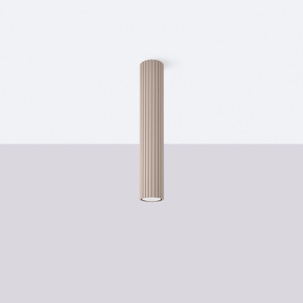 Deckenlampe Aluminium GU10 IP20 rund D: 6,5 cm Taupe Modern Deckenleuchte