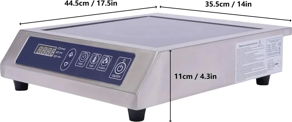 Plaque de cuisson à induction 35cm 3500W 220V avec commandes tactiles