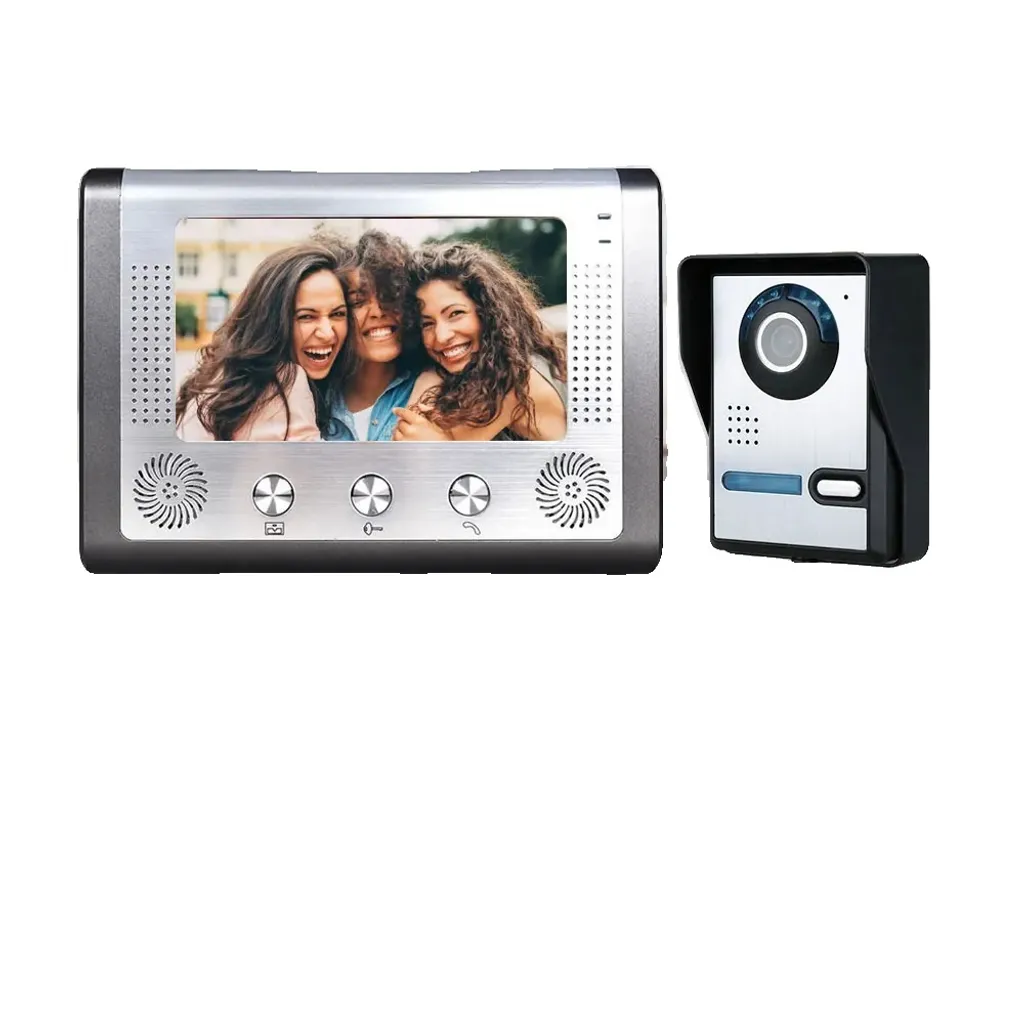 Portier Vidéo LCD 7 Pouces - Vision Nocturne et Contrôle de Serrure Porte
