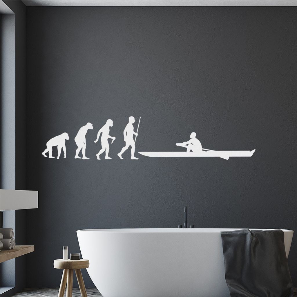Rudern Ruderboot Evolution Wandtattoo Wandaufkleber Wall Sticker - Dekoration, Küche, Wohnzimmer, Schlafzimmer, Badezimmer