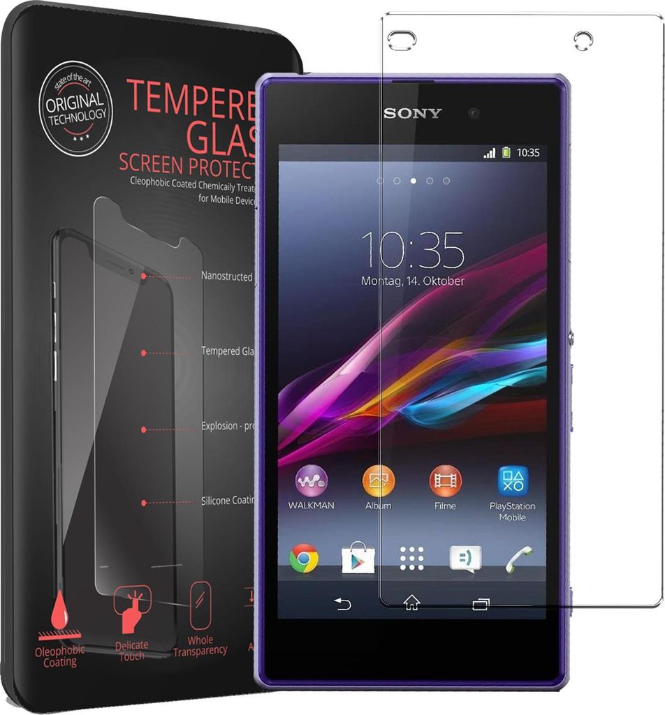 2x Panzerglas für Sony Xperia Z1 Compact Glas Folie Displayschutz Schutzfolie