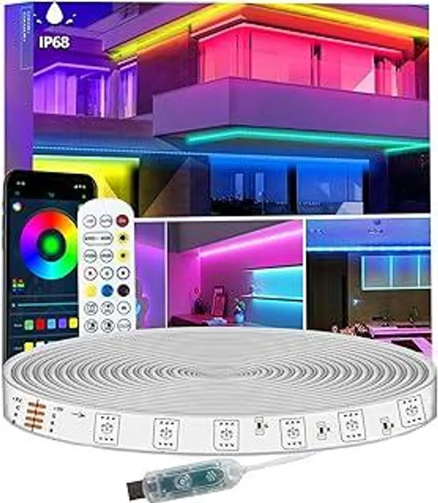 Striscia LED 5m USB IP68 per Campeggio e Giardino: Luce RGB Smart