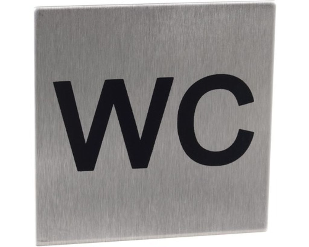 Piktogram "WC" 60x60x1,2 mm štvorec nerez Obrázok produktu 