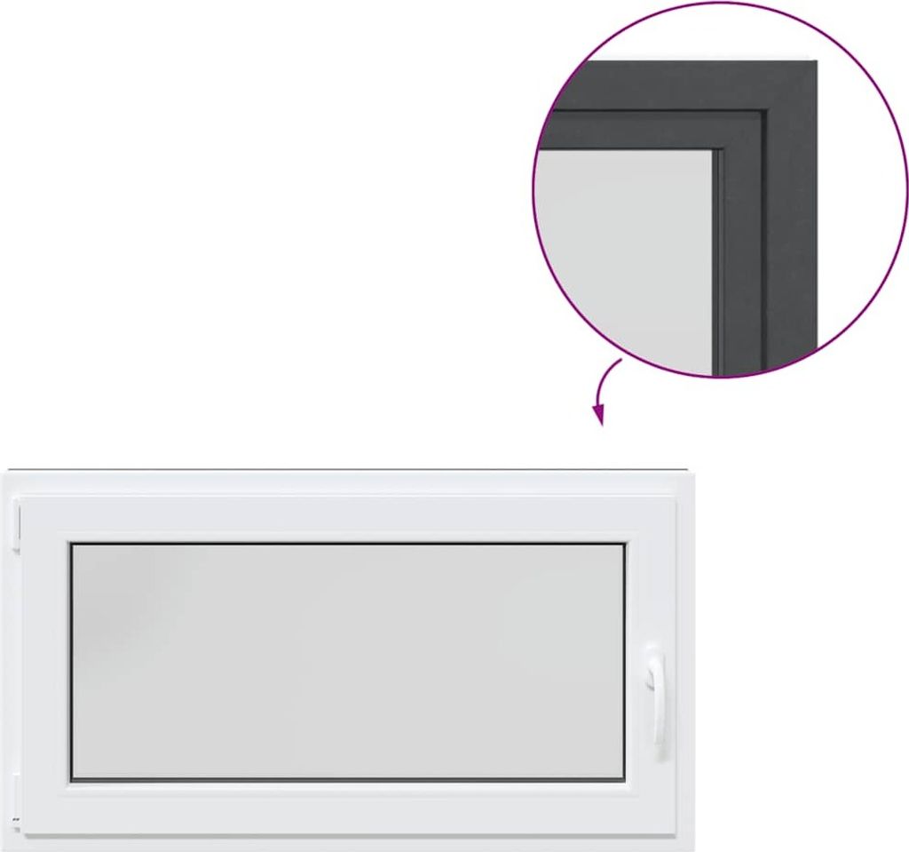 vidaXL Kellerfenster "RISOR" 110x50 cm Drehkipp DIN Links Anthrazit