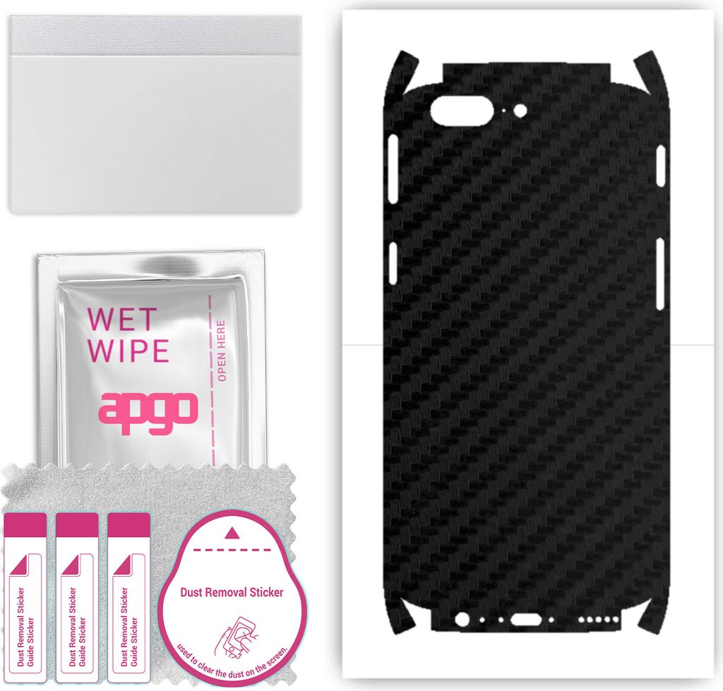 apgo Rückseite + Seiten Schutzfolie, Skin, kompatibel mit OnePlus 5, Hinten Displayschutzfolie aus Vinylfolie, kratzfest, einfache Montage - Schwa...