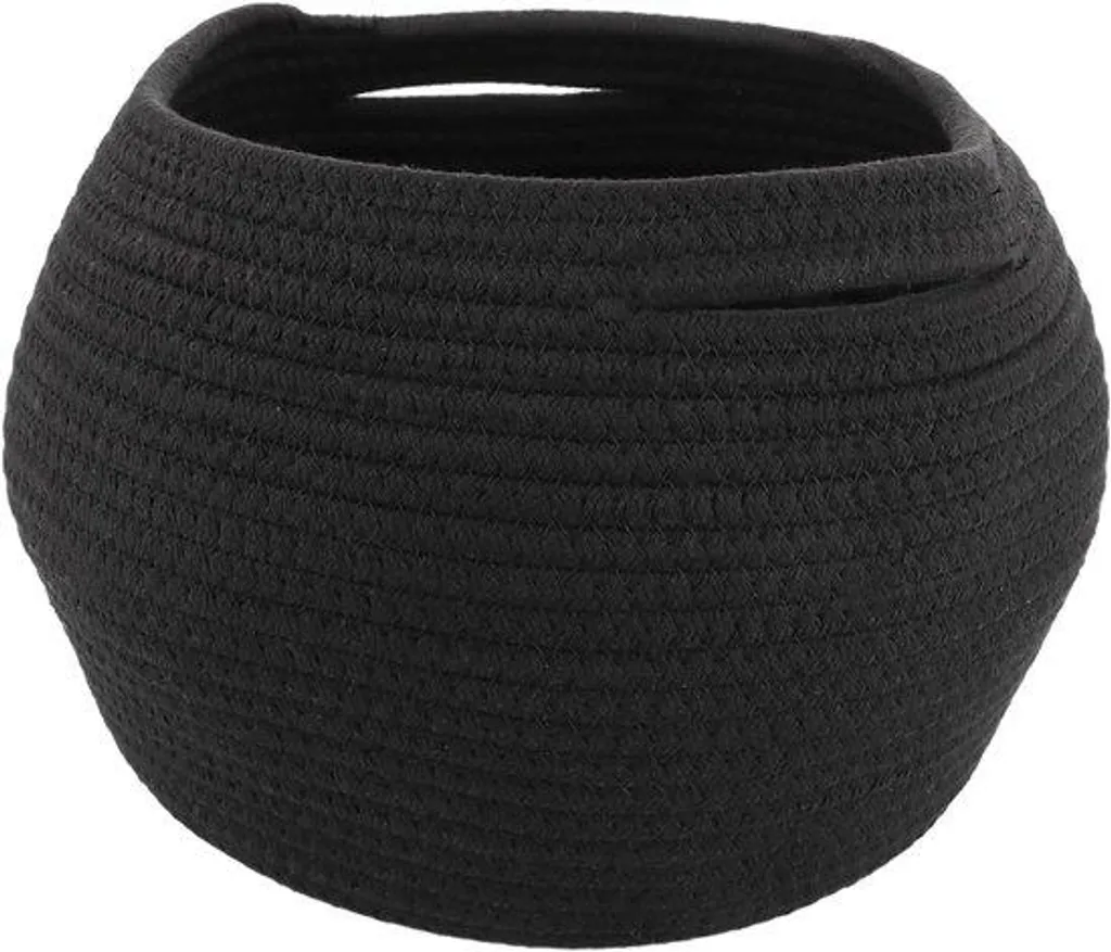 Petit panier à jouets et organisateur de salle de bain en coton noir