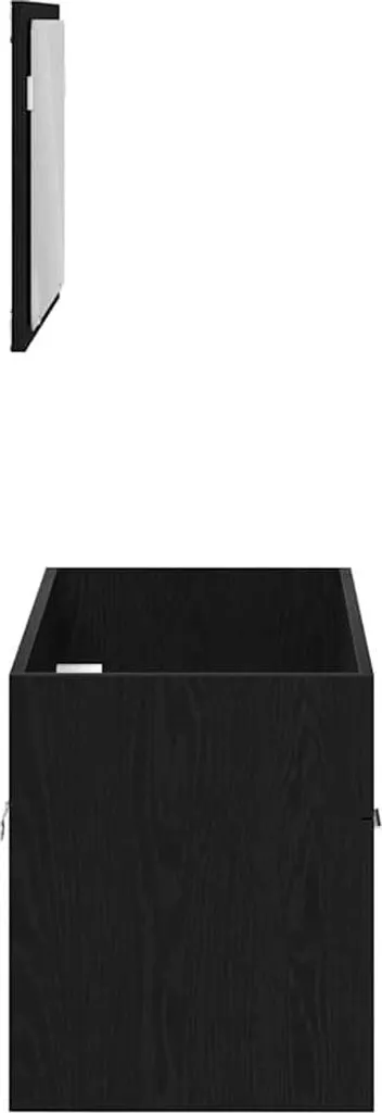 Arredo Bagno Rovere Nero 2 Pezzi: Mobile con Lavabo e Specchio - 7