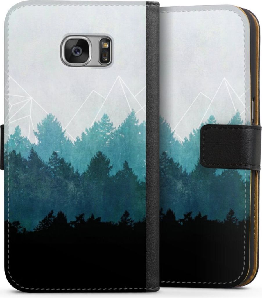 DeinDesign Klapphülle für Samsung Galaxy S7 Handytasche Lederhülle Tasche Abstrakt Baum Wald