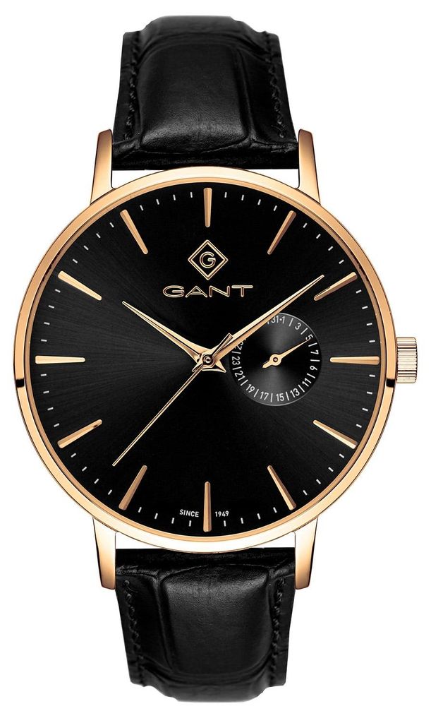 Gant G105023 Herrenuhr Quarz Park Hill III Leder Schwarz