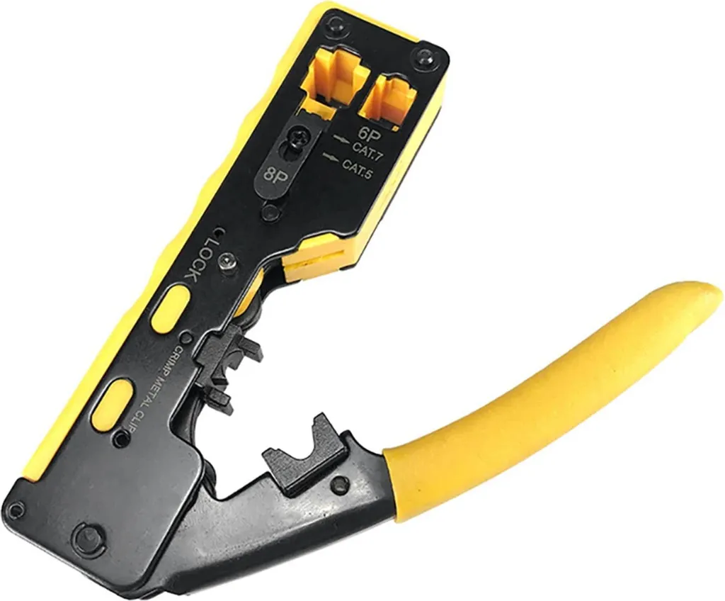 Crimpatrice RJ45 Cat7 HT-7088 E6059 Professionale | Pass-Through e Schermati