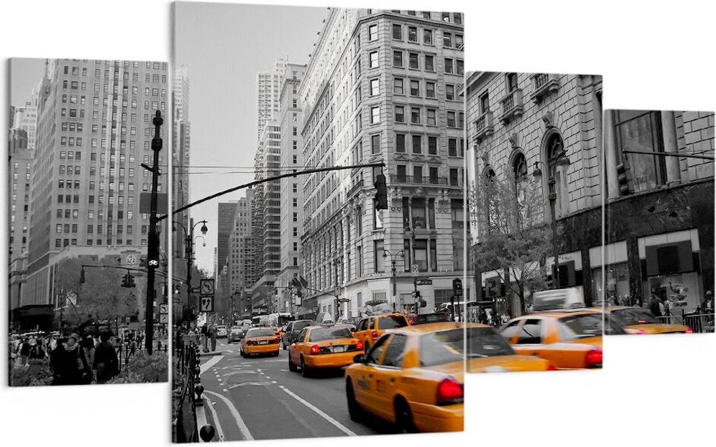 Bild auf Leinwand - Leinwandbild - Amerika New York City Straße - 160x90cm - Wand Bild - Wanddeko - Leinwanddruck - Bilder - Kunstdruck - Wanddeko...