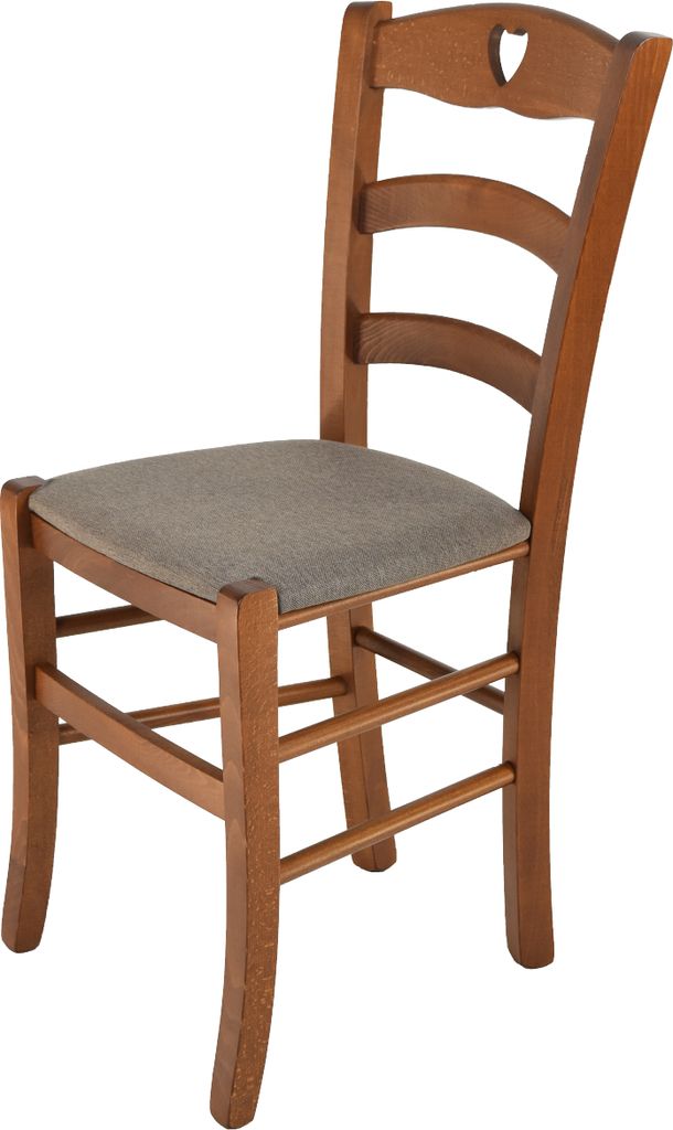t m c s Tommychairs - Stuhl CUORE für Küche und Esszimmer, robuste Struktur aus lackiertem Buchenholz im Farbton Helles Nussbraun und gepolsterte...