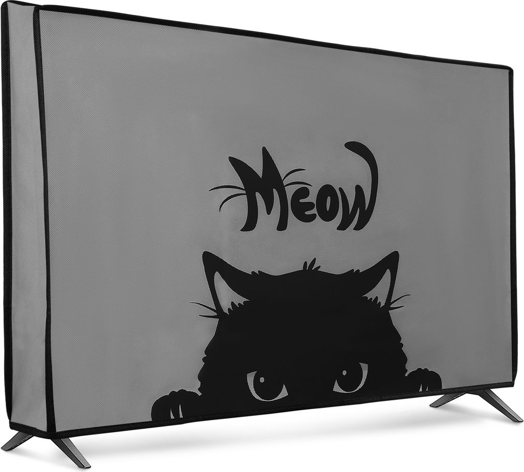 kwmobile 32" TV Abdeckung Indoor - Fernseher Hülle Bildschirmschutz Abdeckung - TV Bildschirm Staubschutzhülle - Fernsehabdeckung - Grau Schwarz