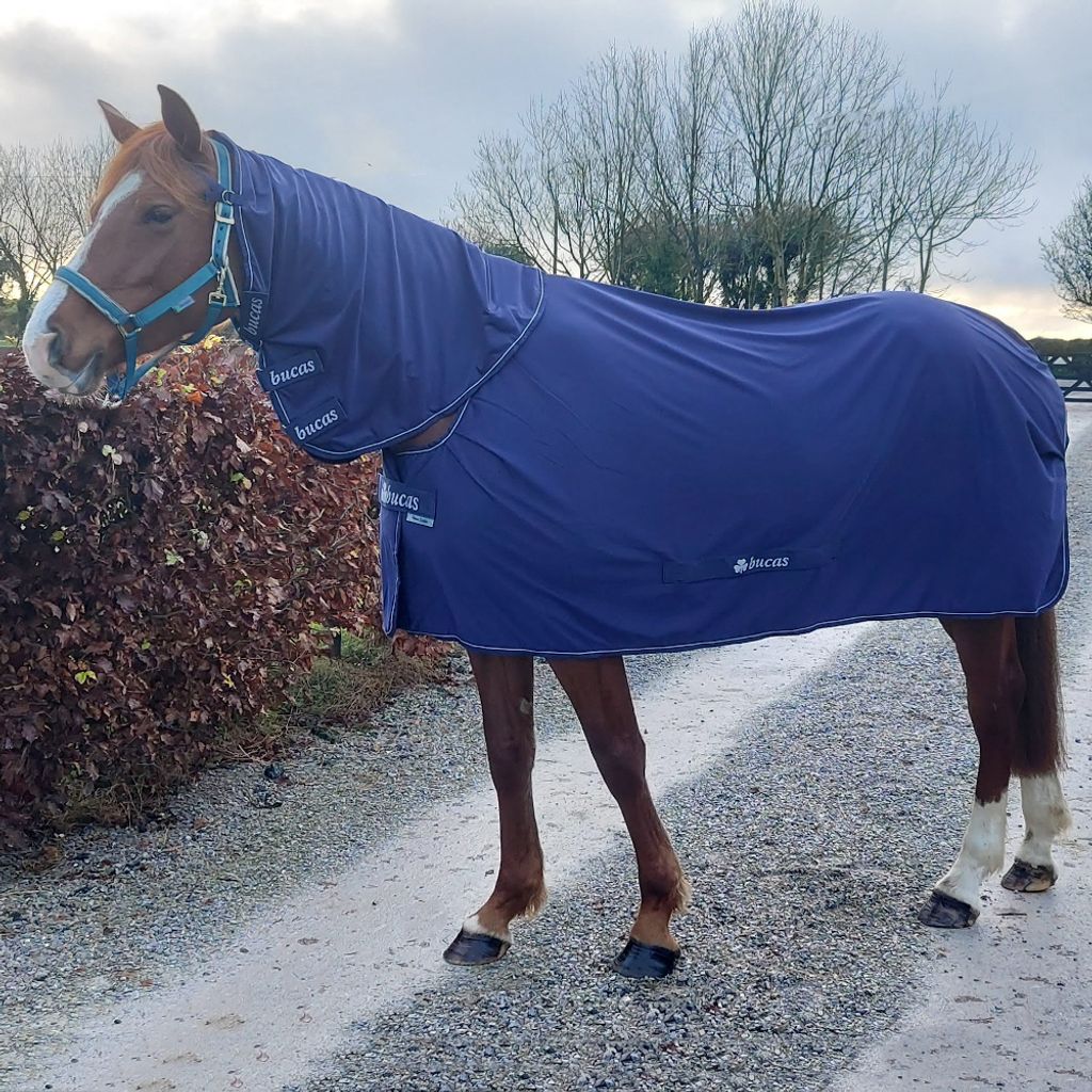 Bucas Power Cooler & Neck Abschwitzdecke, Farbe:Navy/Silver, Größe:140