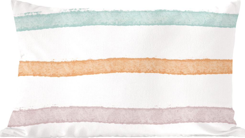 MuchoWow Zierkissen Sofakissen Wohnzimmer Dekokissen 60x40 cm Linie - Pastell - Regenbogen - Muster - Kopfkissen - Polster mit Foto