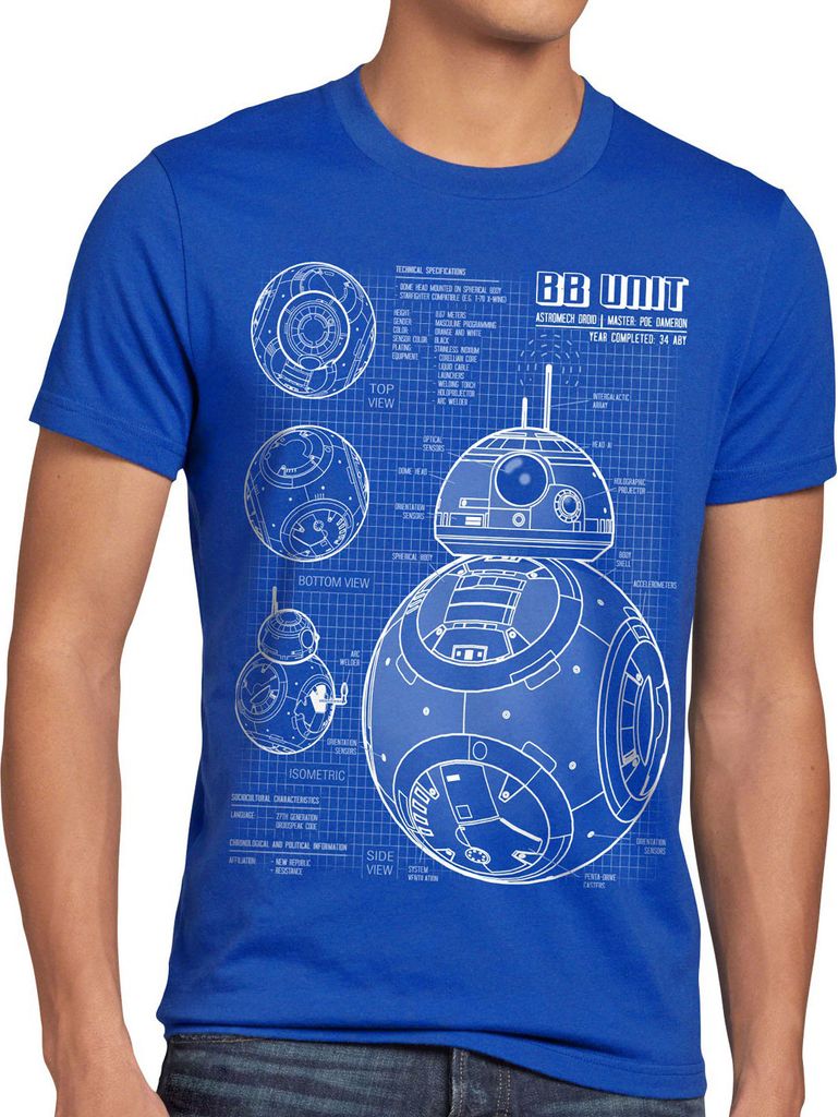 A.N.T. BB Unit Herren T-Shirt blaupause astromech droide