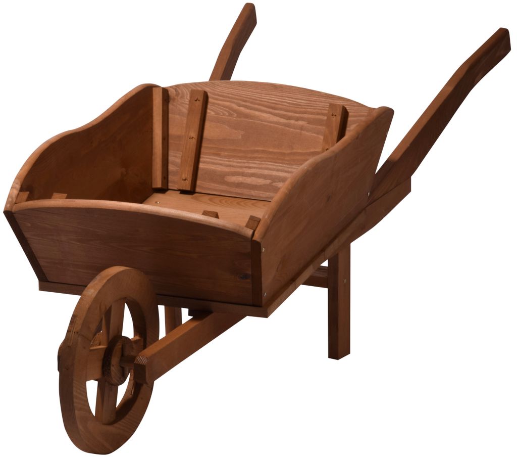 Blumenkasten Schubkarre aus Holz 130 x 47 x 43 cm braun Produktbild 
