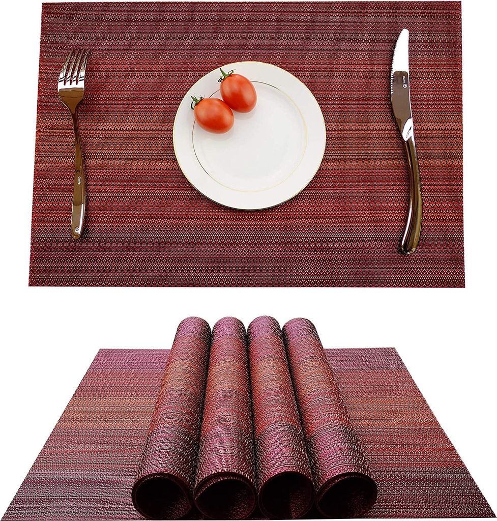 Platzsets (4er Set), Rutschfest Abwaschbar Tischsets,PVC Produktbild 1
