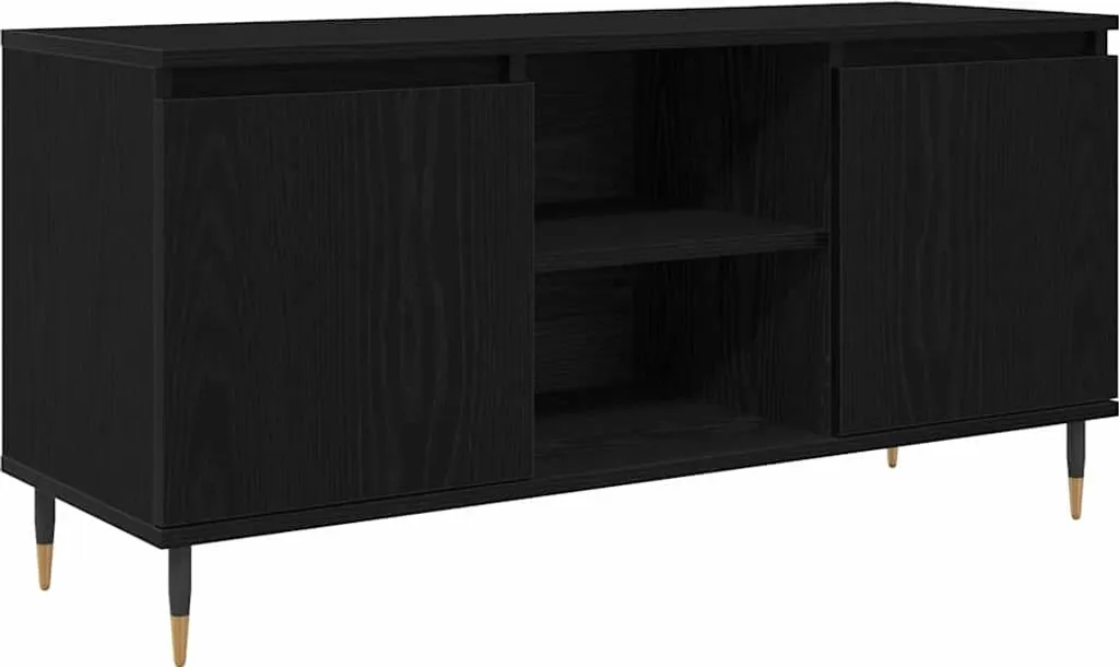 SYFAX™ Mobile TV Rovere Nero 104 x 35 x 50 cm Legno multistrato