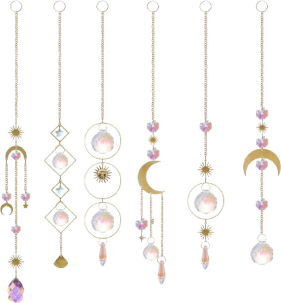 INF Kristallornament / Hängedekoration, 6er-Pack Mond