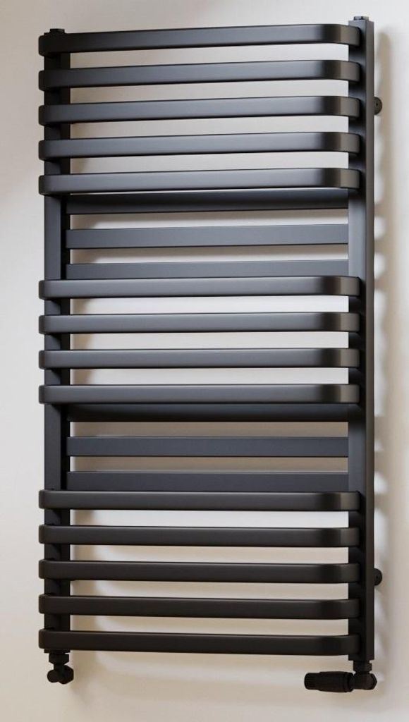 Badheizkörper 934x530 mm 707 W Stahl schwarz matt für Produktbild 