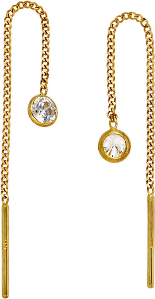 JOBO Durchzieh-Ohrhänger 333 Gold Gelbgold 2 Zirkonia Produktbild 