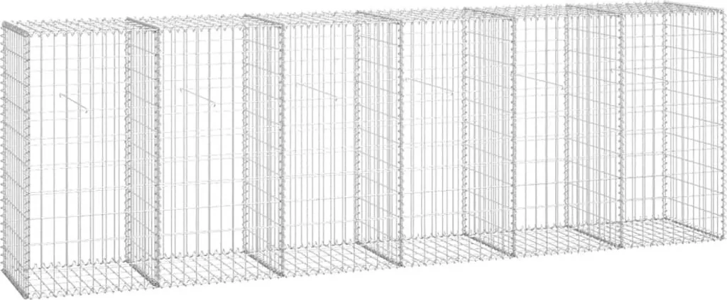 Mur en gabions avec couvercle en acier galvanisé robuste 300x50x100 cm