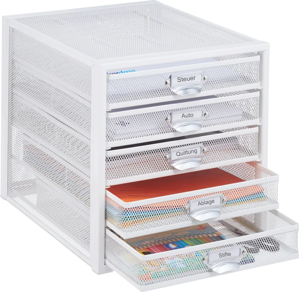 Organisateur de bureau à 5 tiroirs Relaxdays pour trier vos documents A5