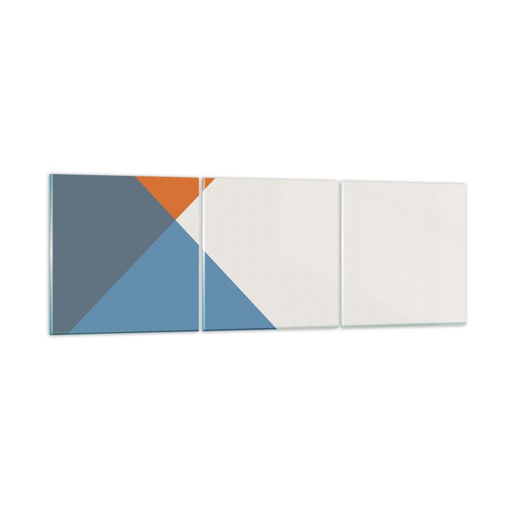 Bilder auf glas - 3 Teile - Vier die Farben Abstraktion - 150x50cm - Glasbilder - Wandbilder - Bilder - Wanddekoration aus Glas - Glas Bilder - Wan...