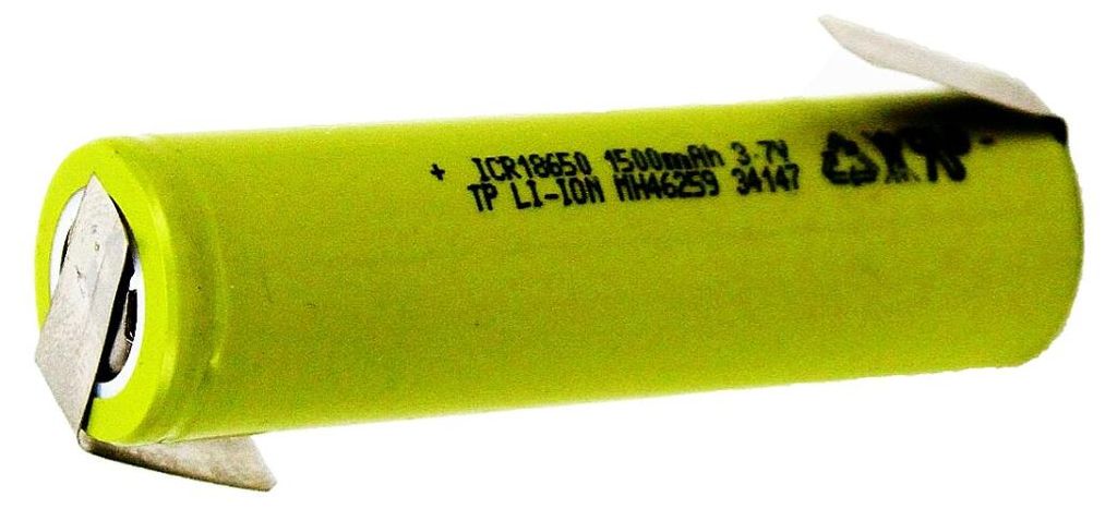 TP  ICR 18650- 3,6 V / 20 A 1500 mAh Akku mit Lötfahne Z Produktbild 