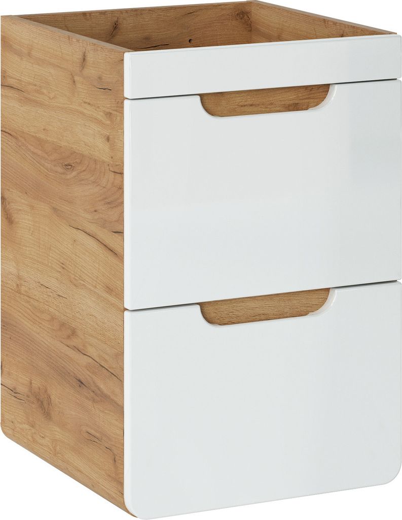 Waschbeckenunterschrank 40cm FERMO Weiss Hochglanz ohne Waschtisch