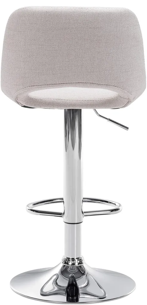 Tabouret de bar Camden en tissu crème avec pied chrome pour îlot central