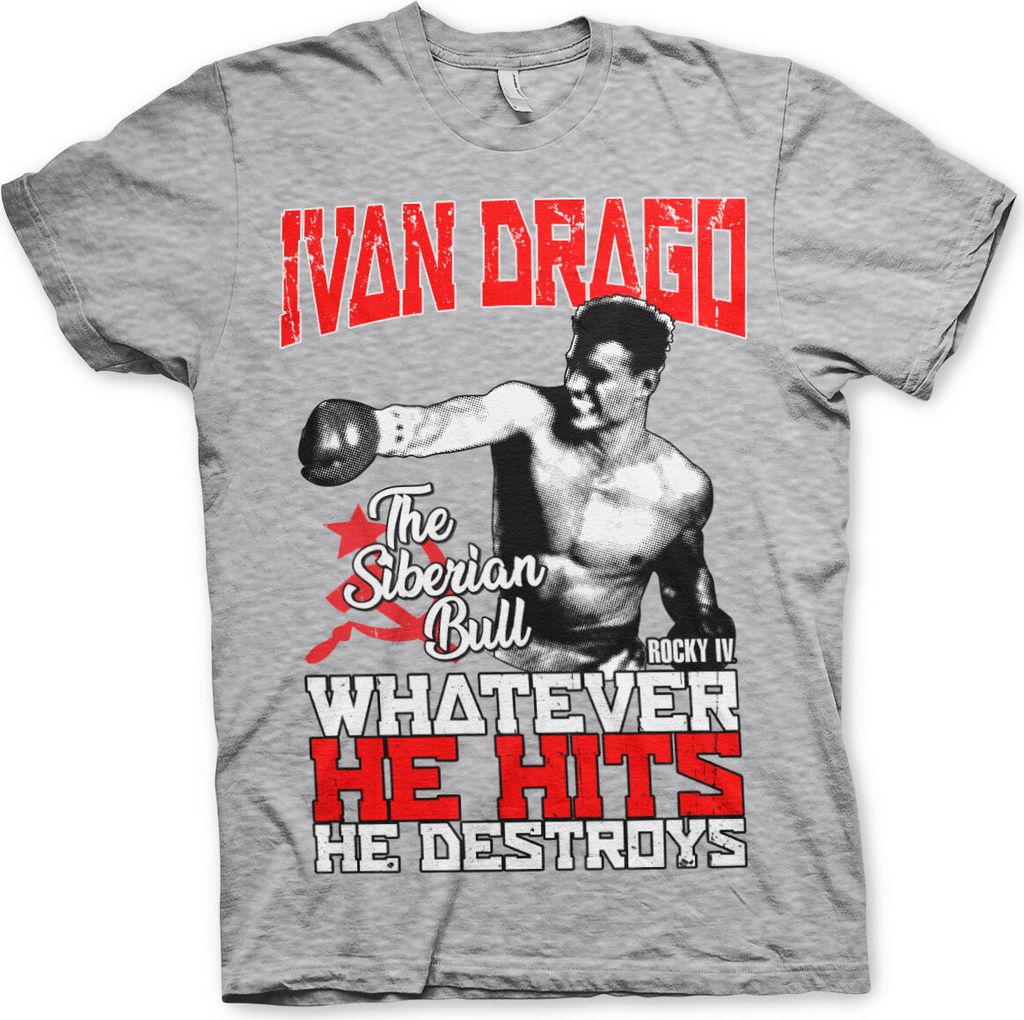 Ivan Drago - The Siberian Bull T-Shirt - XX-Large - Heather-Grey