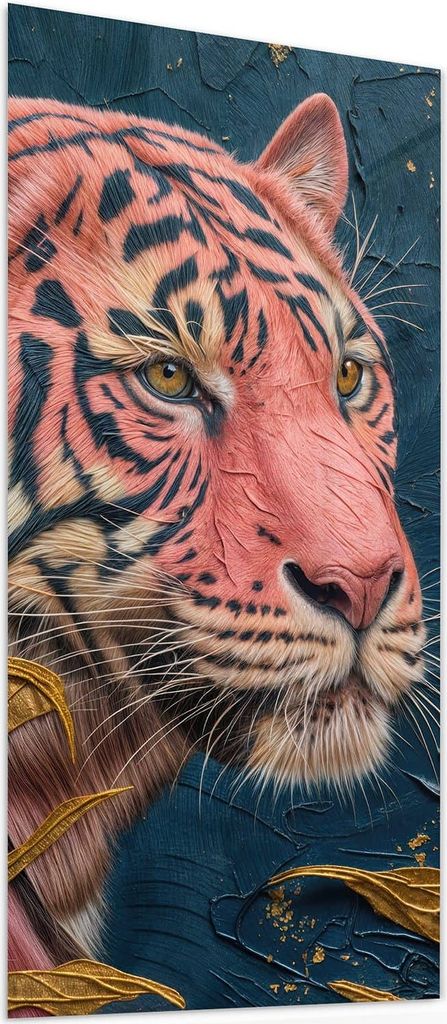 Glasbild 30x60cm in XXL für Wohnzimmer, Schlafzimmer Motiv Tiger Porträt