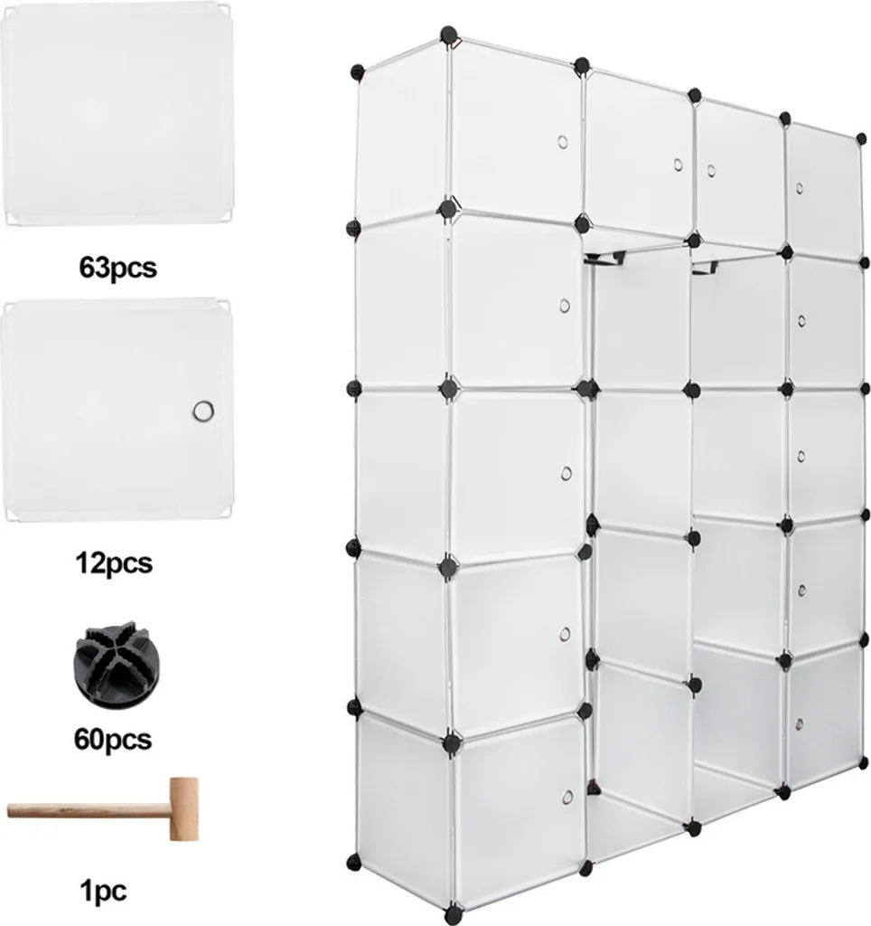 Système d'étagères DIY robuste 20 boîtes modulables Blanche Neige - 4