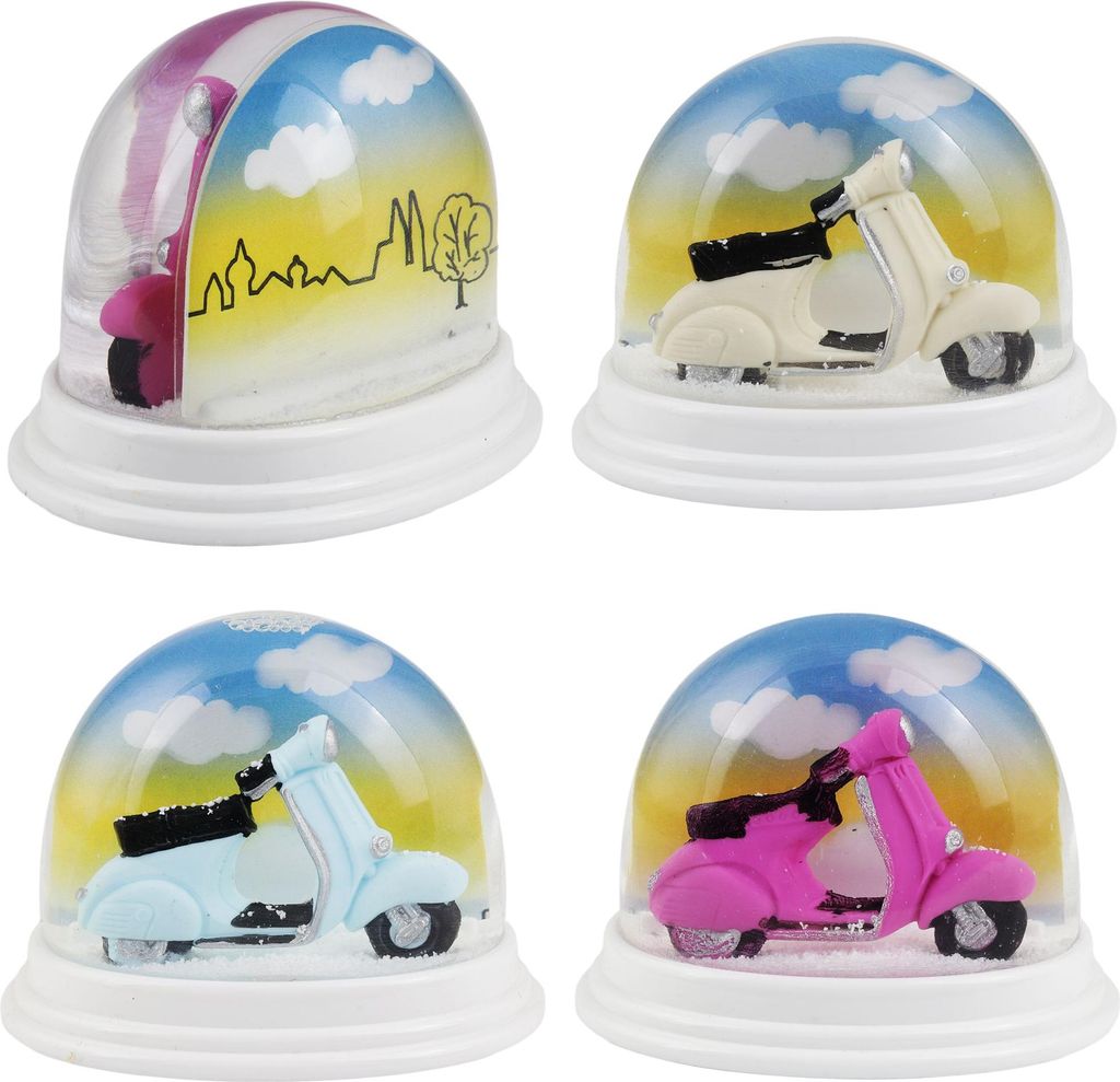 Schneekugel Schüttelkugel Scooter Motorroller Set Schneegestöber