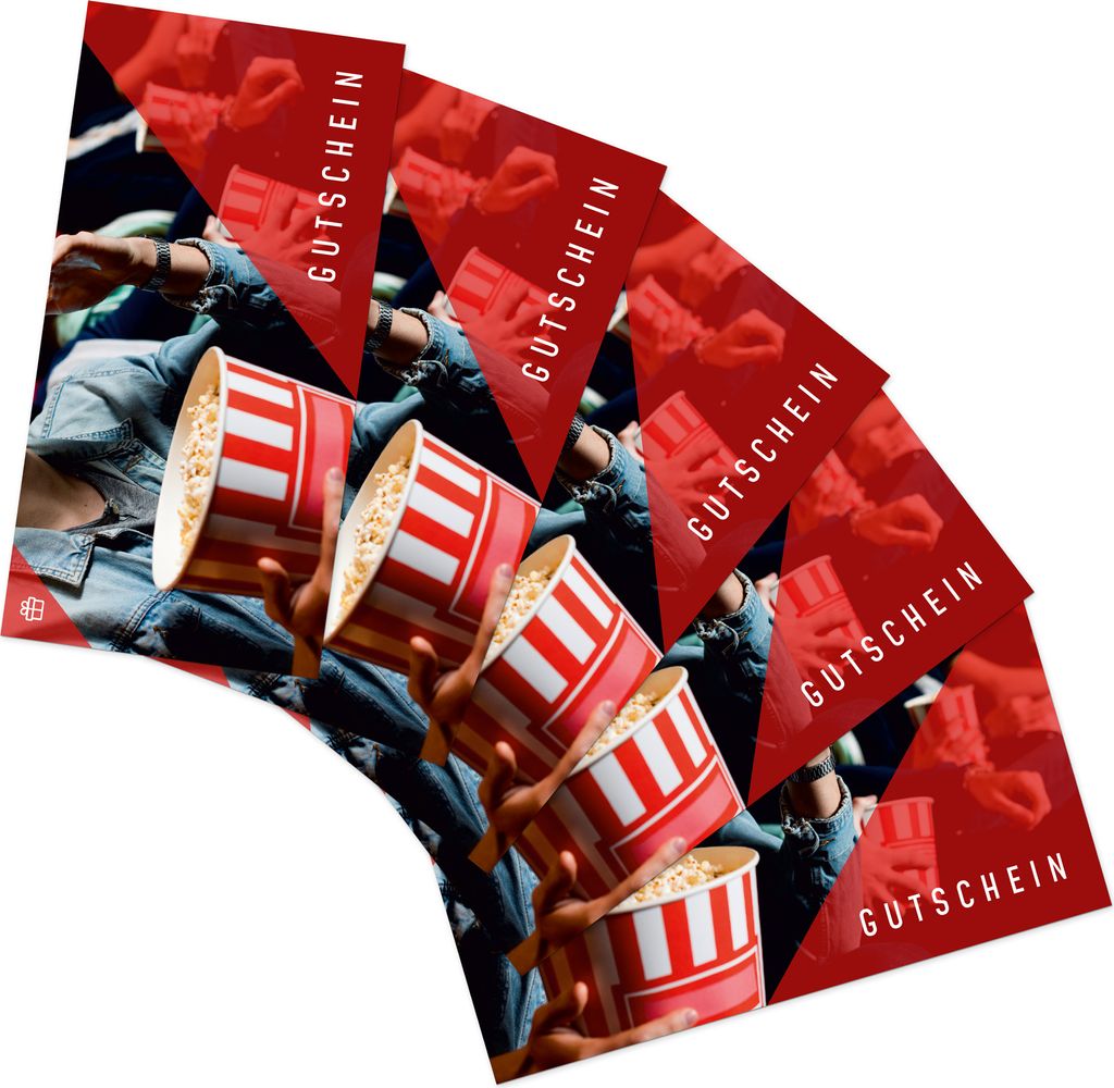 itenga 5x Geschenkgutschein Kino Filmabend (Motiv 25) Postkarte zum Ausfüllen DIN Lang 21,0 x 10,5 cm